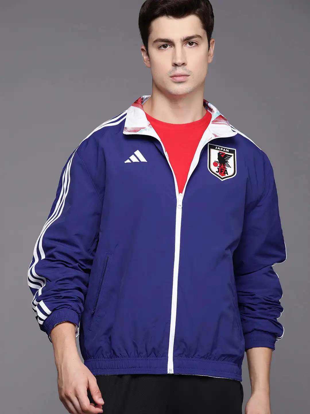 adidas JFA proライセンス　ウーブンジャケットM Buy ADIDAS Men White & Blue FIFA WC22 Football JFA Anthem Japan