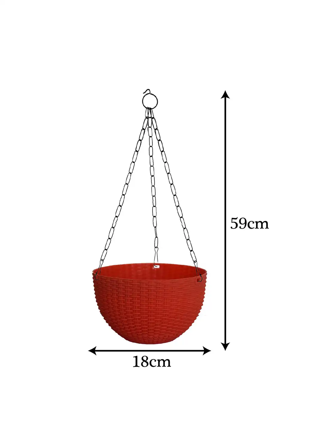 Buy Kuber Industries Set of 3 Red Medium Plastic Hanging Flower