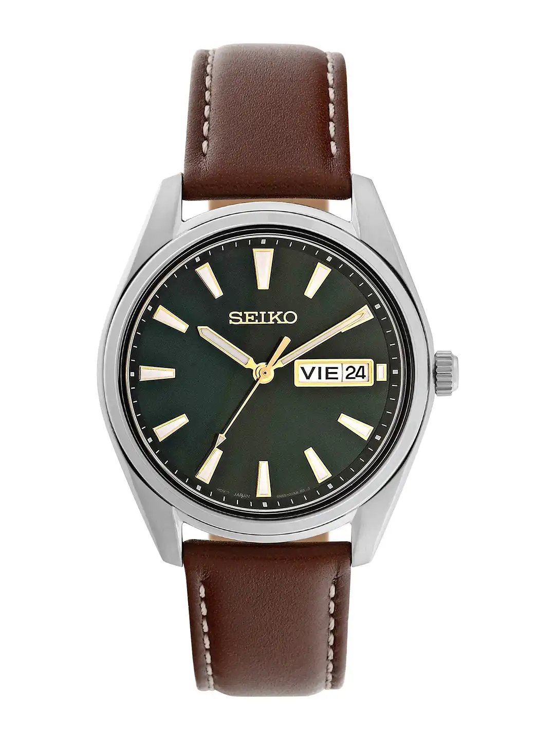 Buy SEIKO Men Dial & Brown Leather Straps Analogue Watch