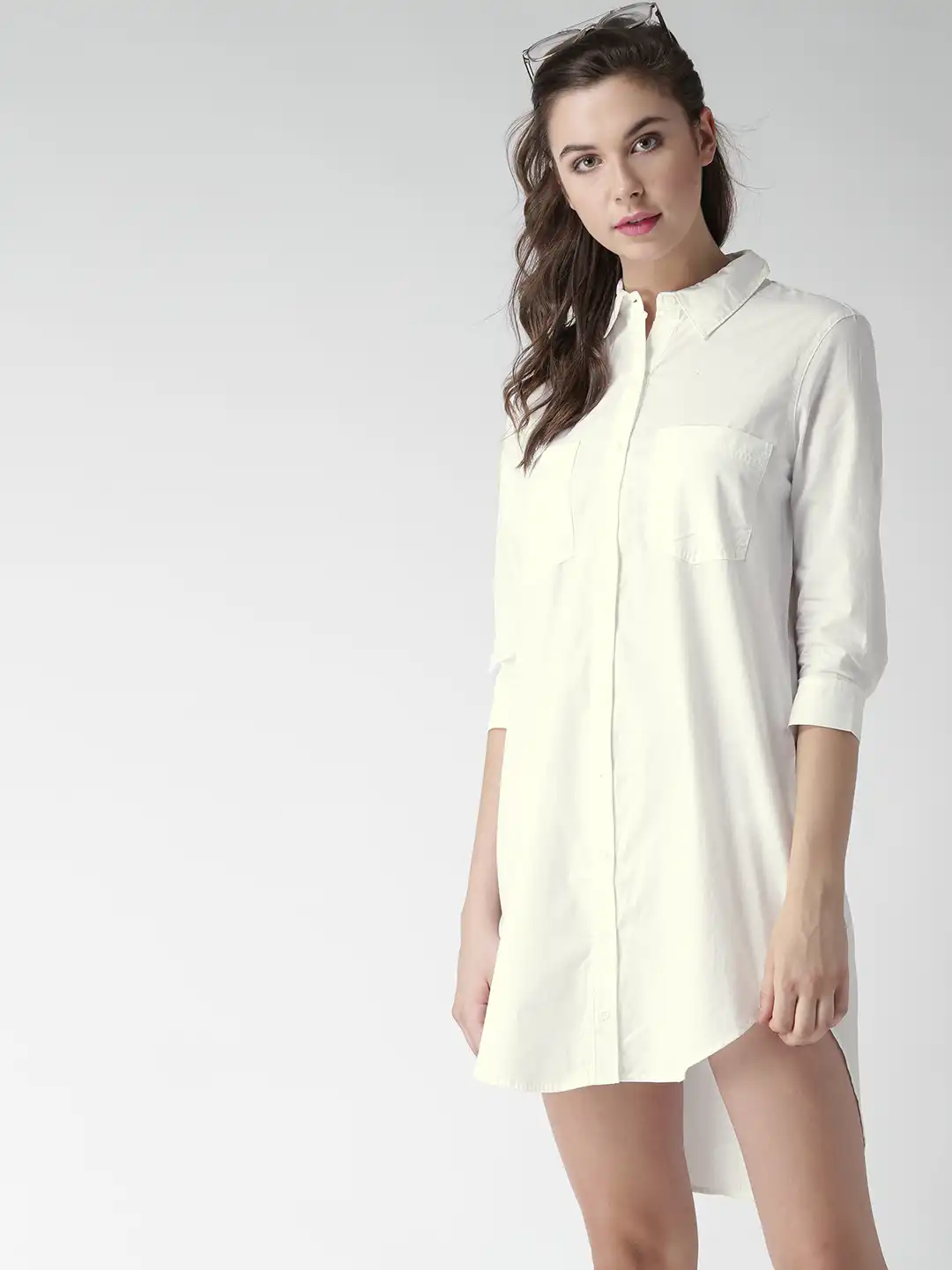 forever 21 white shirt dress Forever 21 - White Tiered Shirt Dress