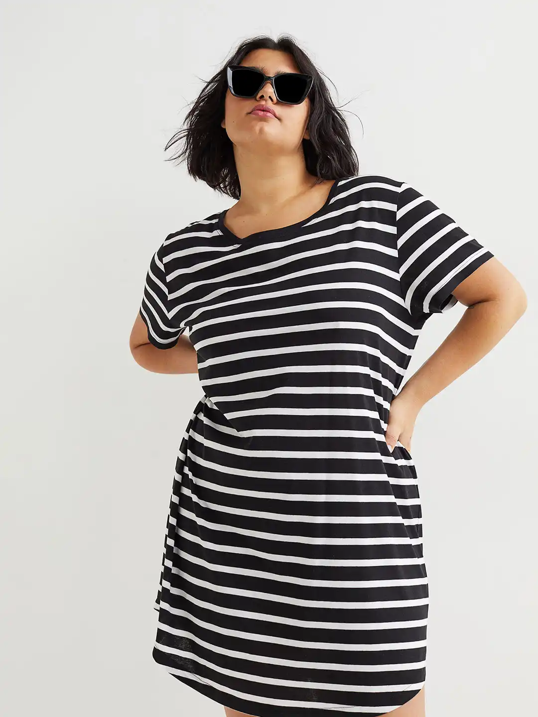 Buy H&M Women Plus Size Black Modal-blend T-shirt Dress - Dresses for Women 18747268
