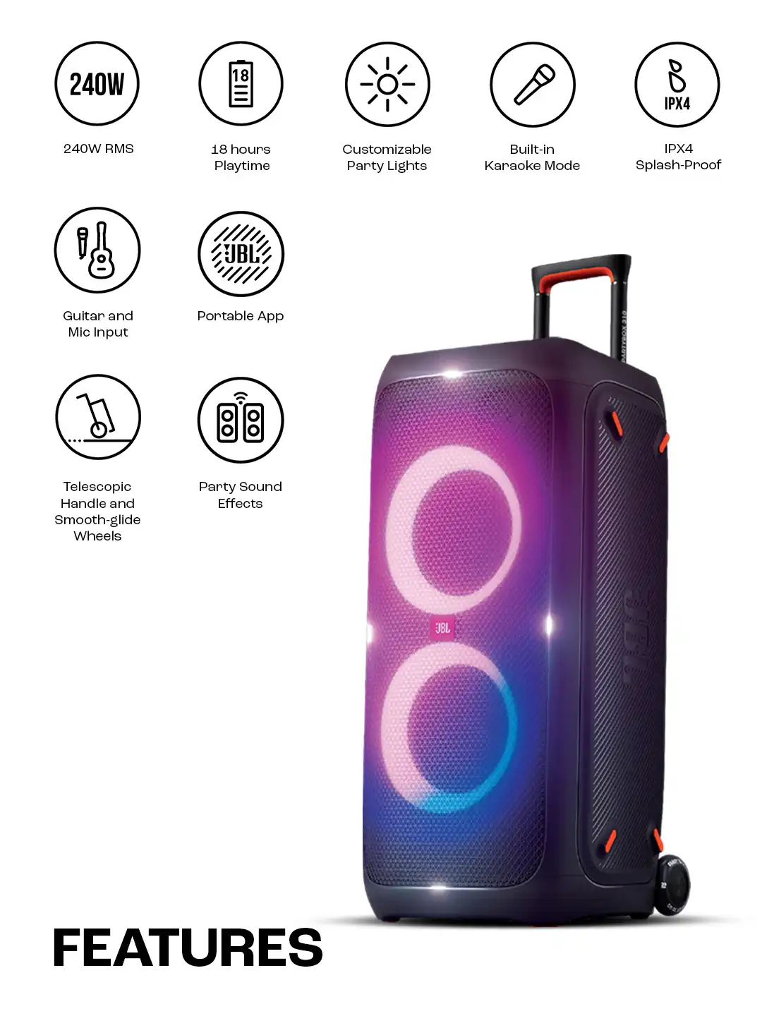 Buy JBL Partybox 310 Dynamic Light Show 12Hr Playtime 240W