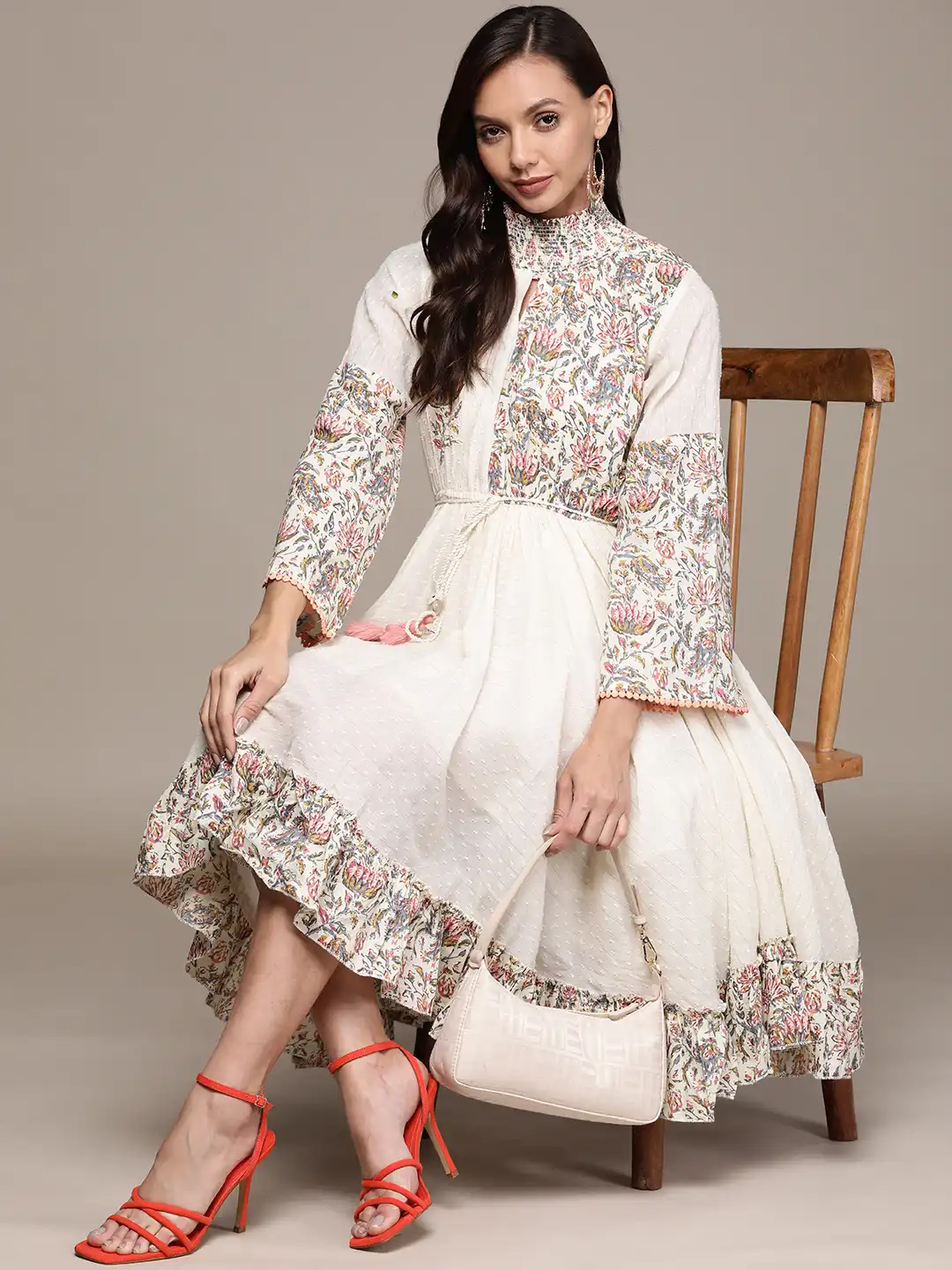 bar iii organic cotton watercolor floral-print slim fit dress shirt European City Fit & Flare Mini Dress – Adeline main image 0