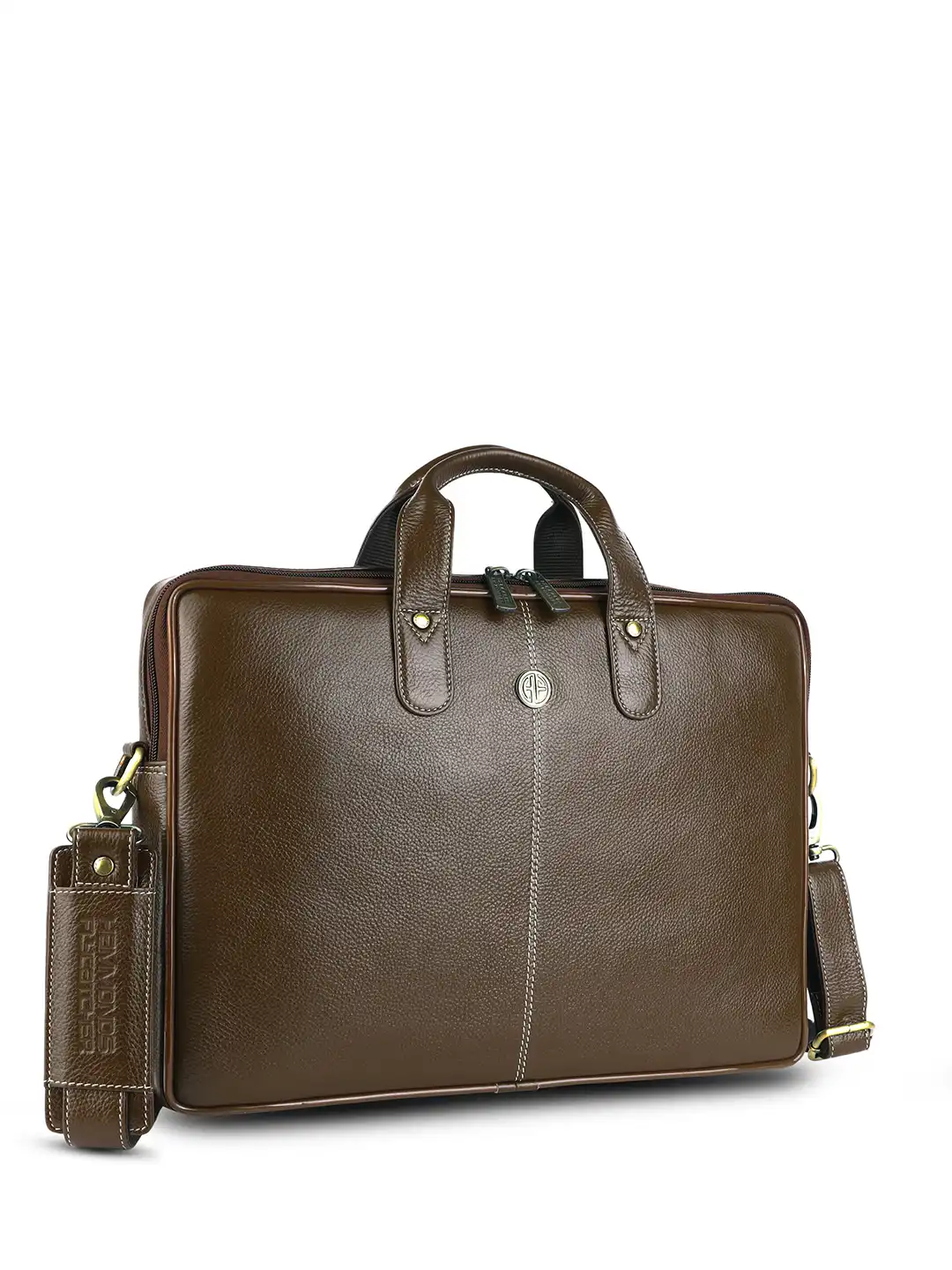 Buy HAMMONDS FLYCATCHER Men Brown Leather Laptop Bag - Laptop Bag