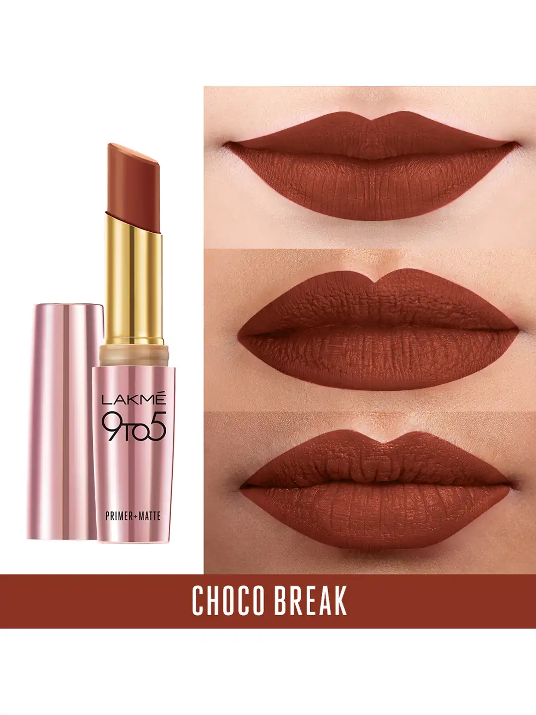 Buy Lakme 9 to 5 Primer + Matte Lipstick Choco Break MB12