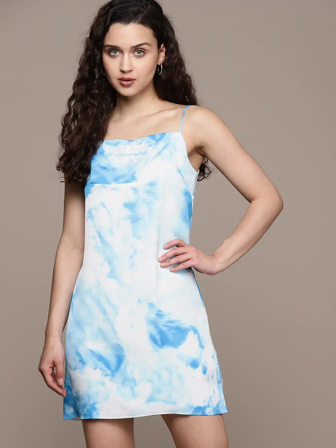Buy Calvin Klein Jeans Blue & White Tie and Dyed A-Line Dress - Dresses for Women 19009342 | Myntra Buy Calvin Klein Jeans Blue & White Tie and Dyed A-Line Dress - Dresses for Women 19009342 | Myntra