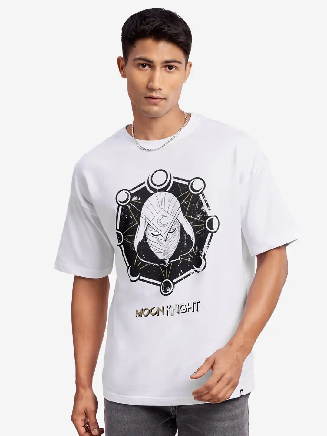 Buy The Souled Store Men Oversized Moon Knight White Tshirts