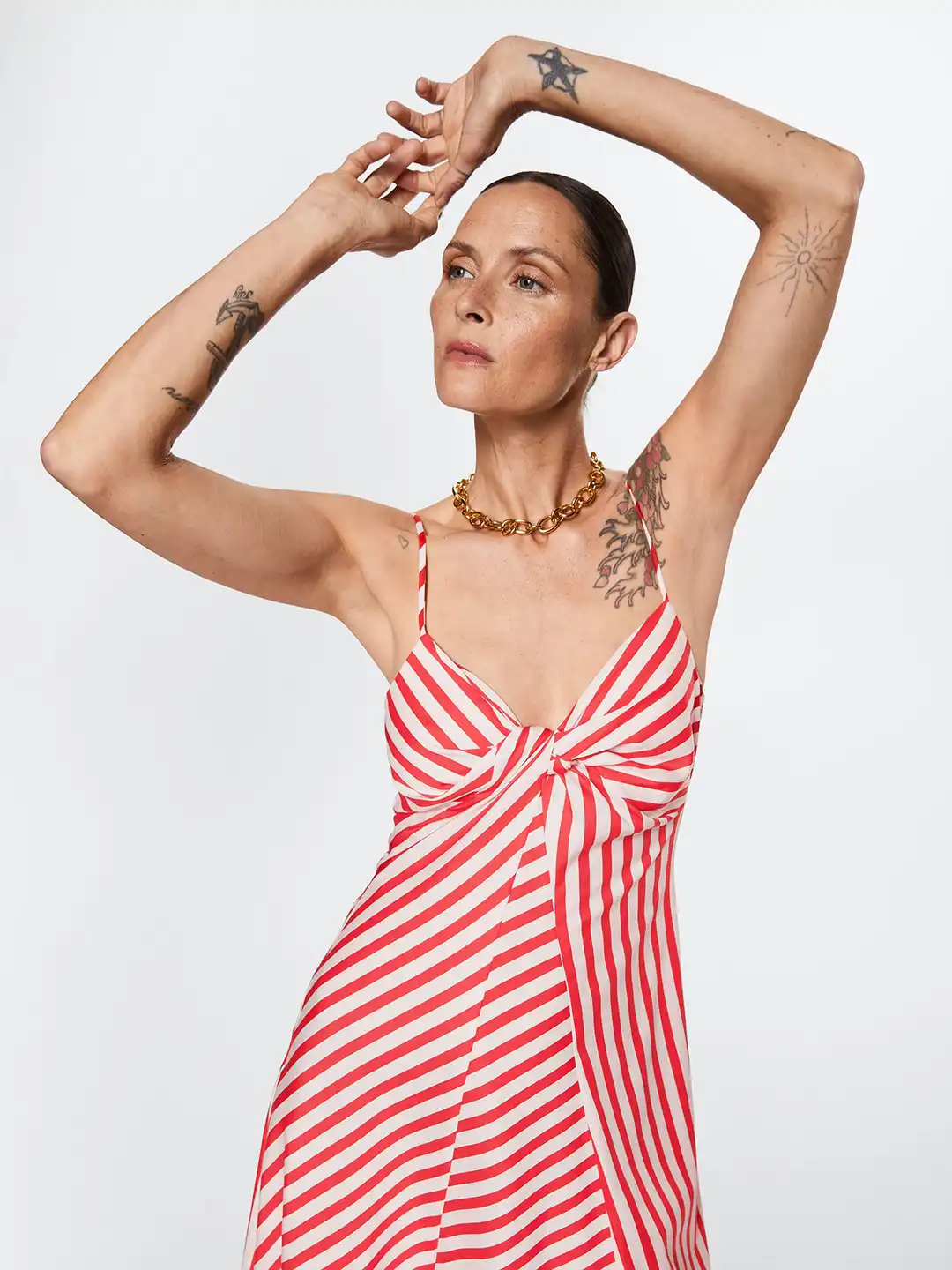 Buy MANGO Red & White Twisted Detail Striped Maxi Dress - Dresses for Women  19101180 | Myntra