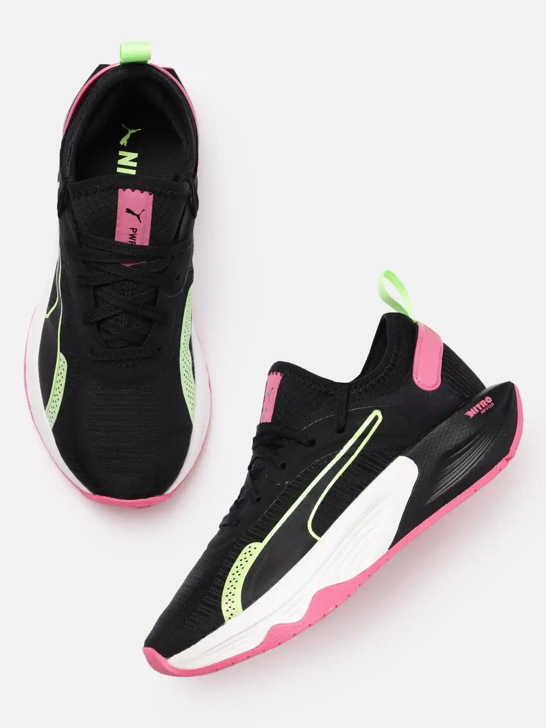 PUMA NITRO ランニングシューズ ブラック/グリーン/ピンク　27センチ Buy Puma Women Black PWR XX Nitro Training Shoes - Sports Shoes