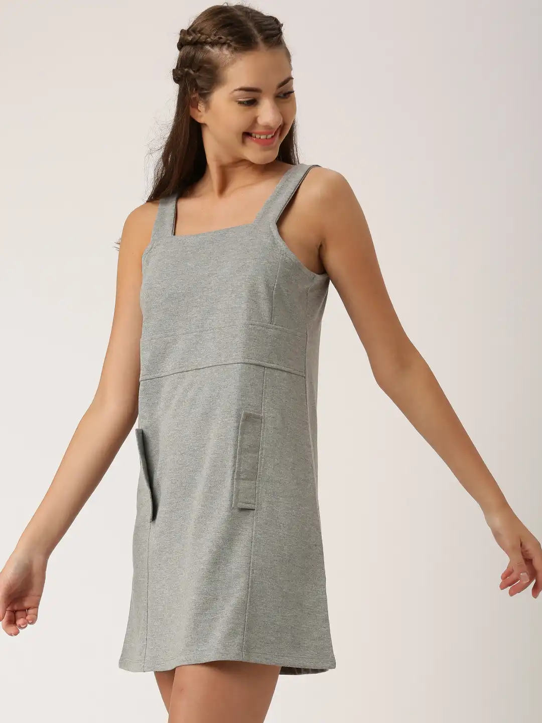 ladies grey pinafore dress Buy DressBerry Women Melange Solid - Dresses for Women 1912151 Grey Bridesmaid Dresses
