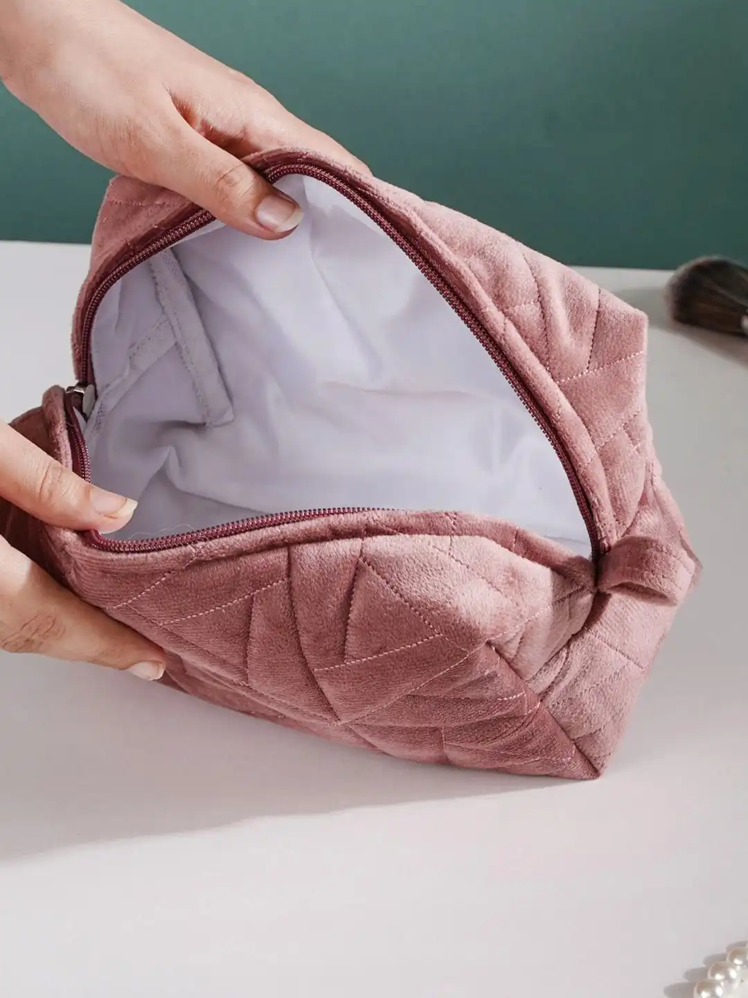 Buy Nestasia Set Of 3 Dusty Pink Vanity Pouches - Travel Accessory