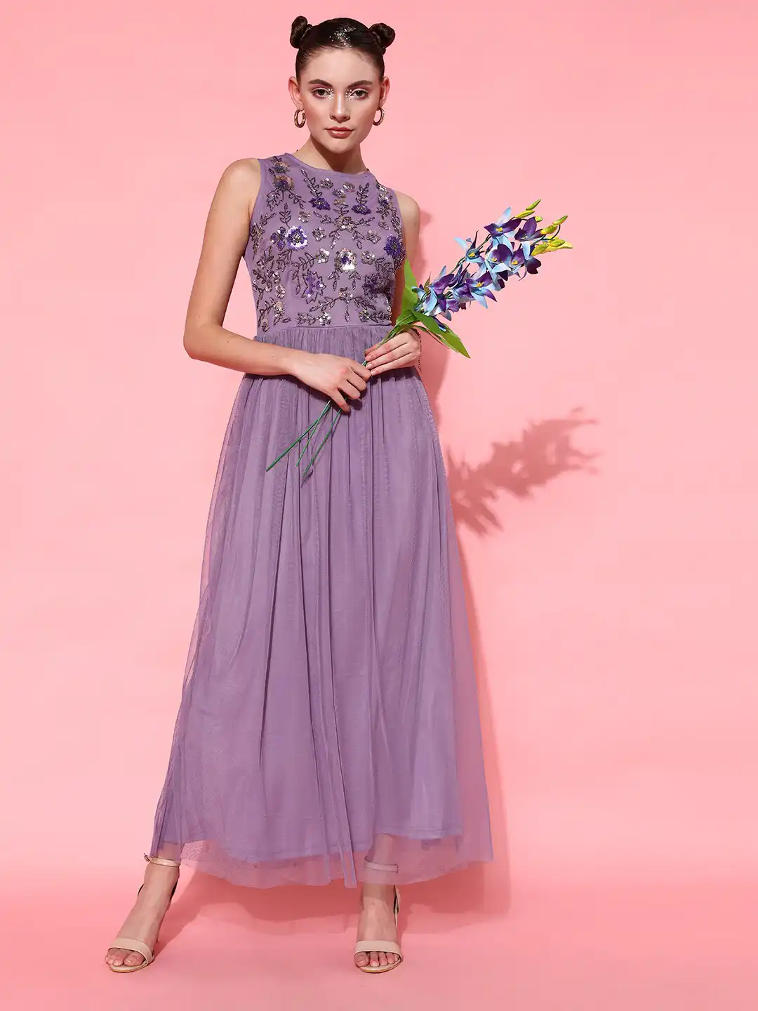 Buy STREET 9 Women Elegant Lavender Solid Dress - Dresses for Women  19361352 | Myntra