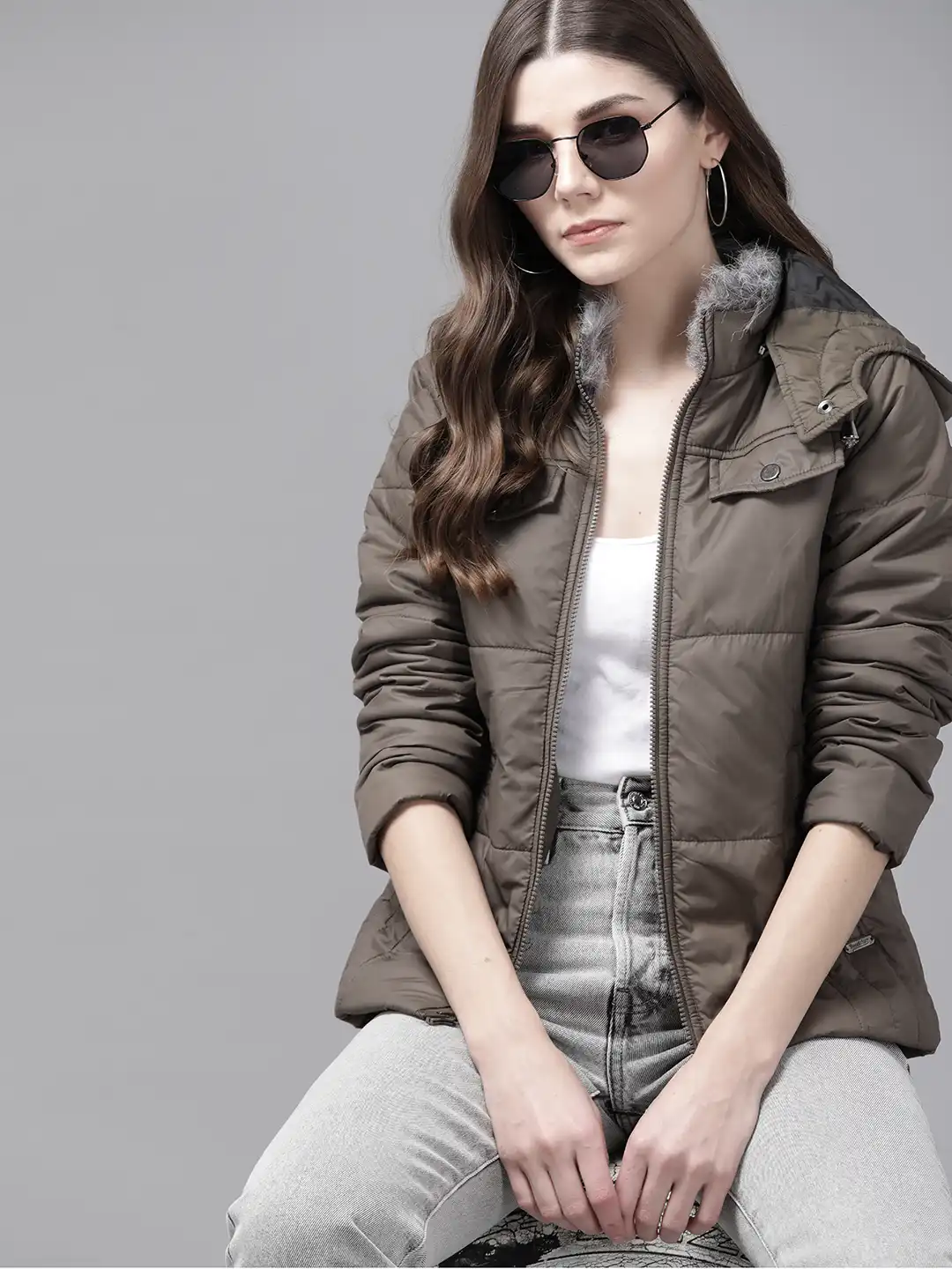 Buy Roadster Women Olive Green Parka Jacket - Jackets for Women