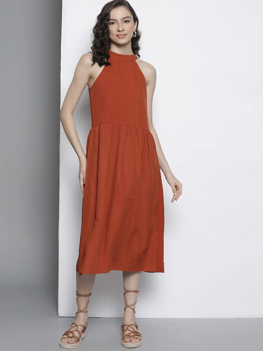 open lace back dress Amazon.com: EFJONE Dresses for Women Sleeveless 2024 Halter Neck Hollow Out Tie  Up Back High Slit Dress Trendy Dress Orange : Clothing, Shoes & Jewelry main image 0