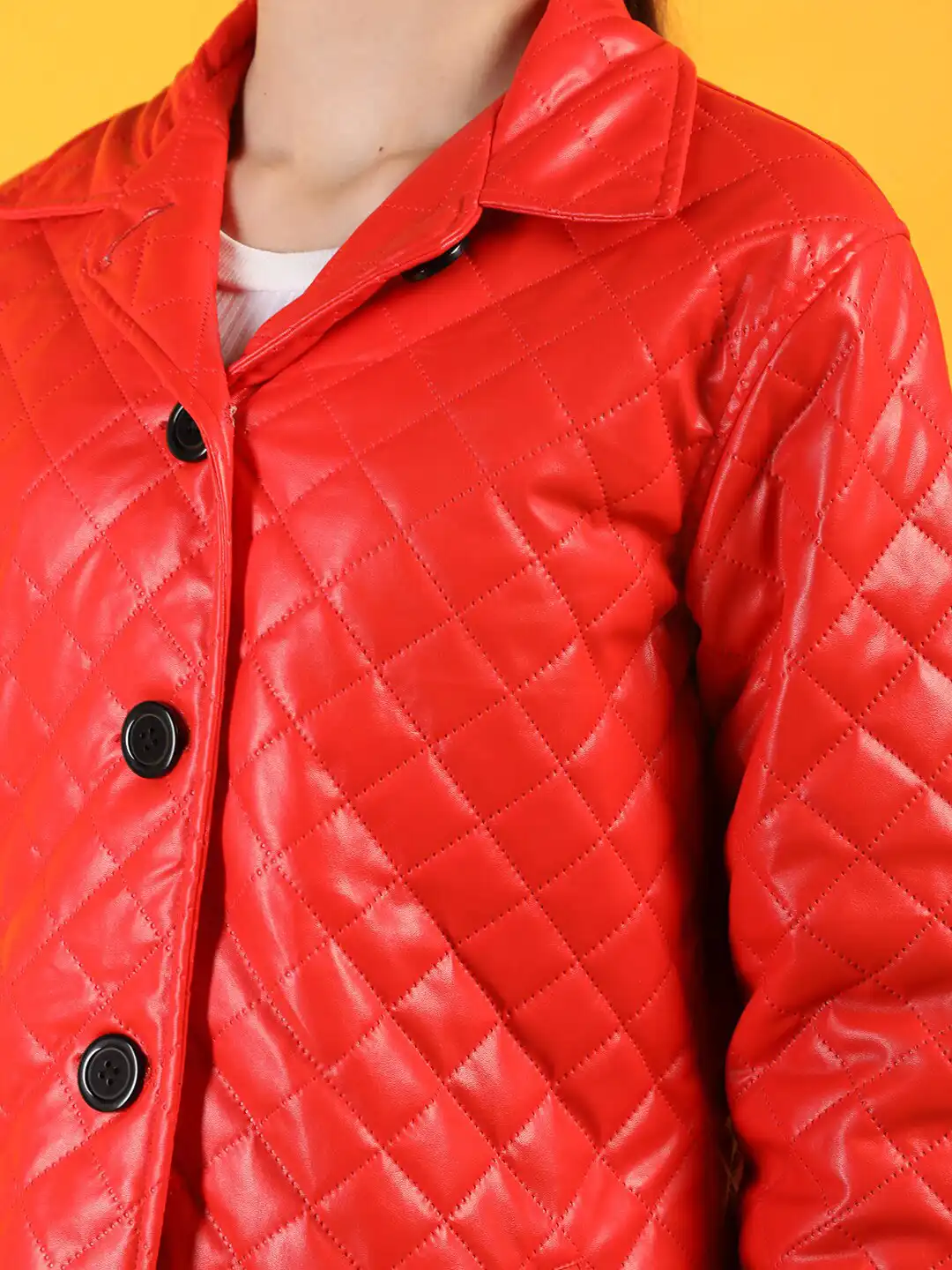 Buy Dlanxa Women Red Leather Outdoor Tailored Jacket - Jackets for