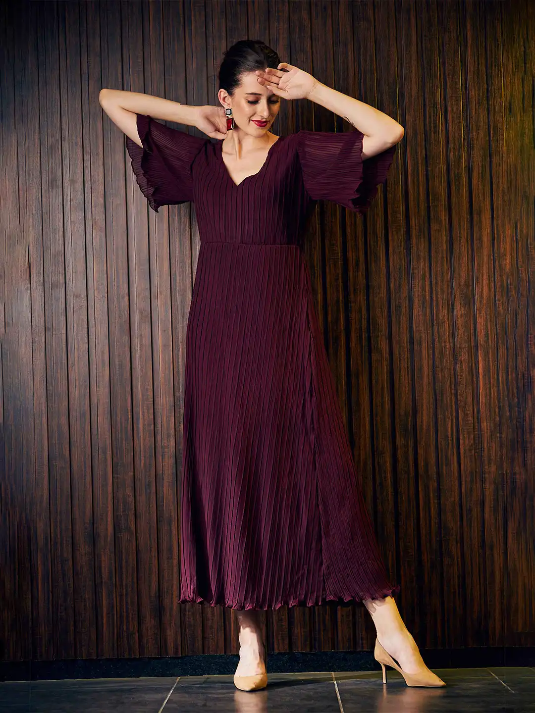 athena burgundy dress Athena Velvet Dress