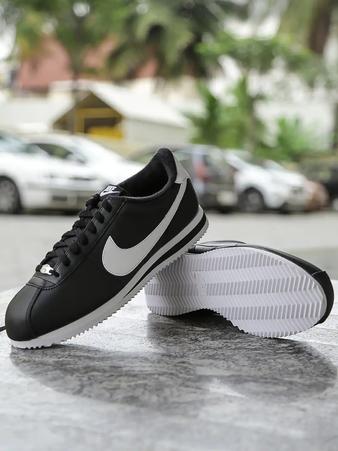 nike cortez basic leather black