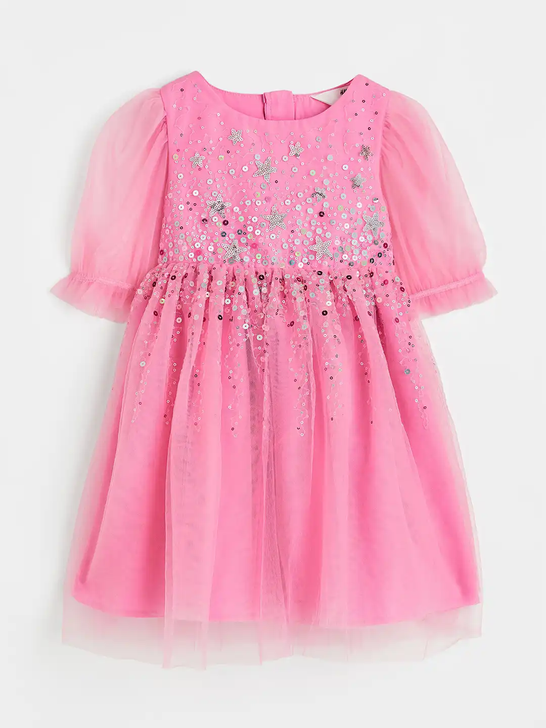 h&m pink sparkly dress Light pink Sequined tulle dress for kids