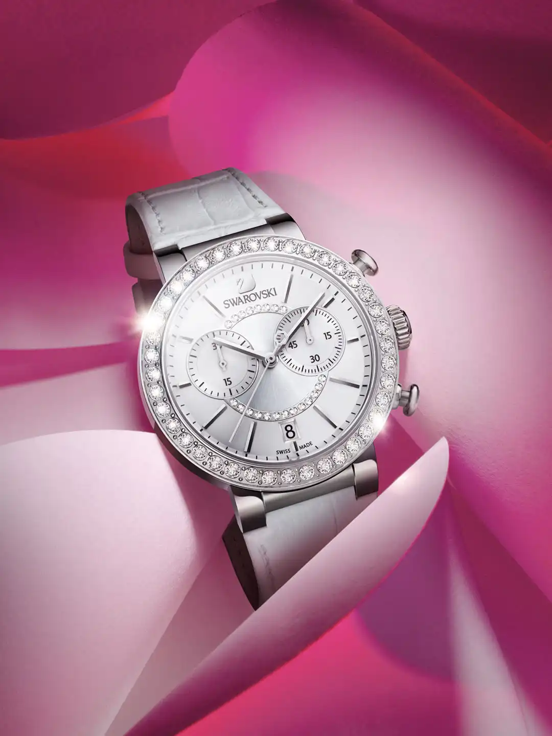 Buy SWAROVSKI Women Citra Sphere Chrono White Watch. - Watches for
