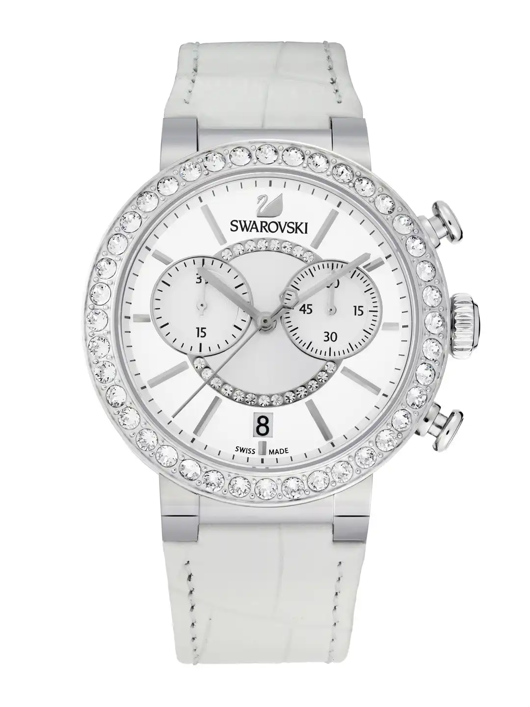 Buy SWAROVSKI Women Citra Sphere Chrono White Watch. - Watches for