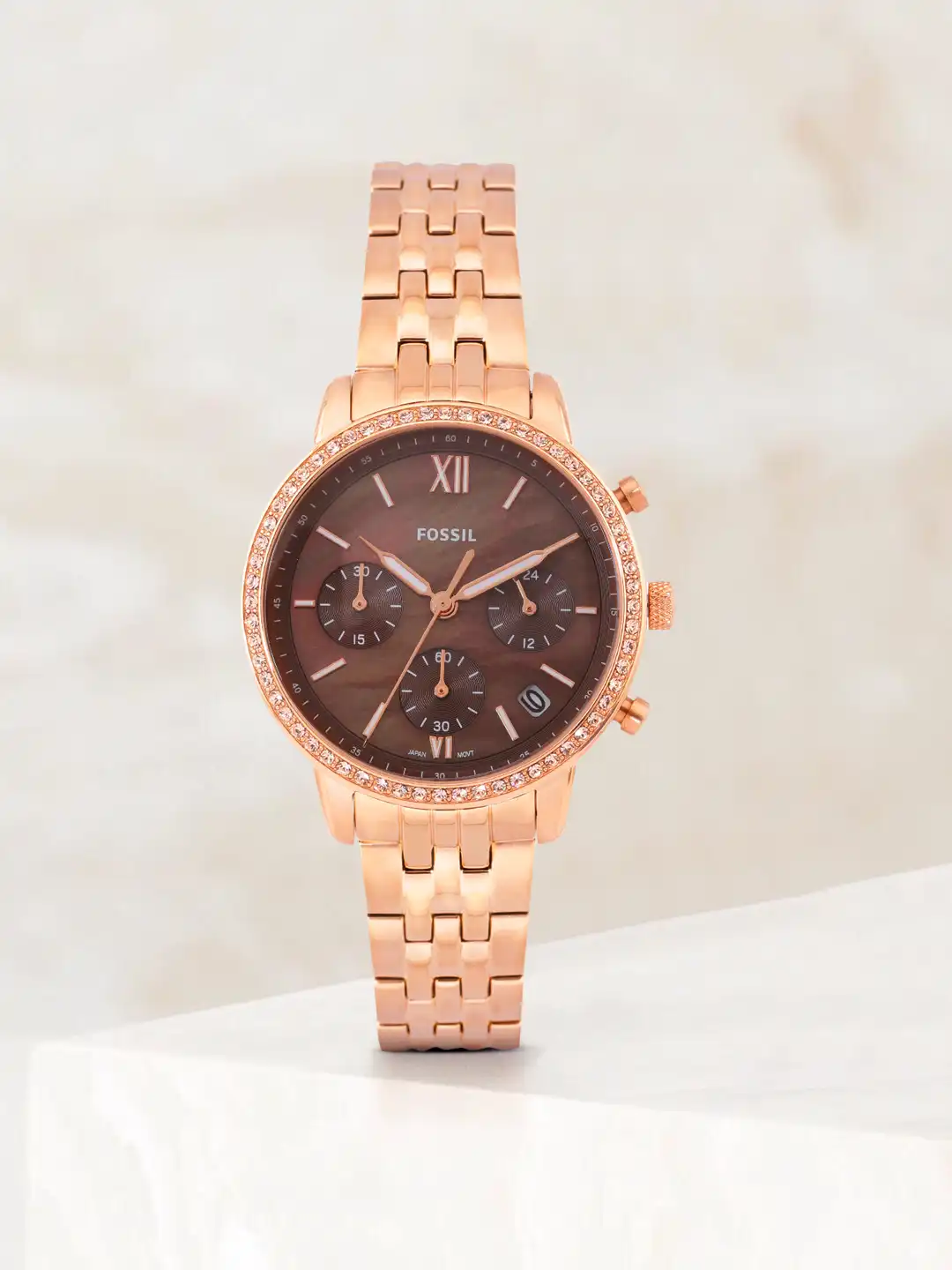 Buy Fossil Women Bronze-Toned Mother of Pearl Analogue Watch 