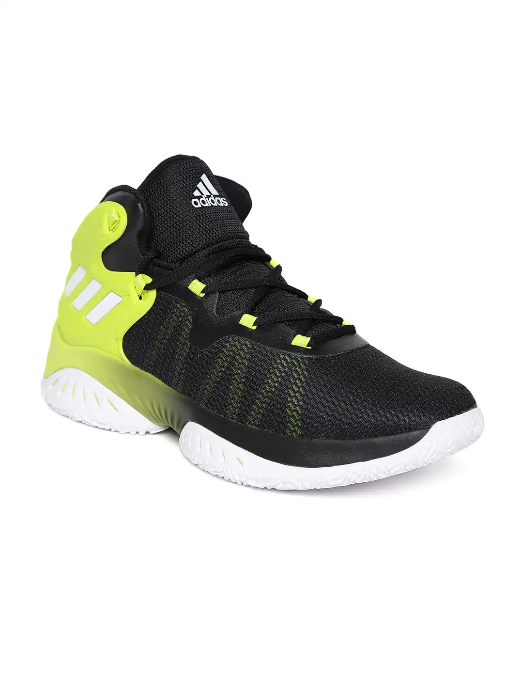 black and yellow adidas basketball shoes