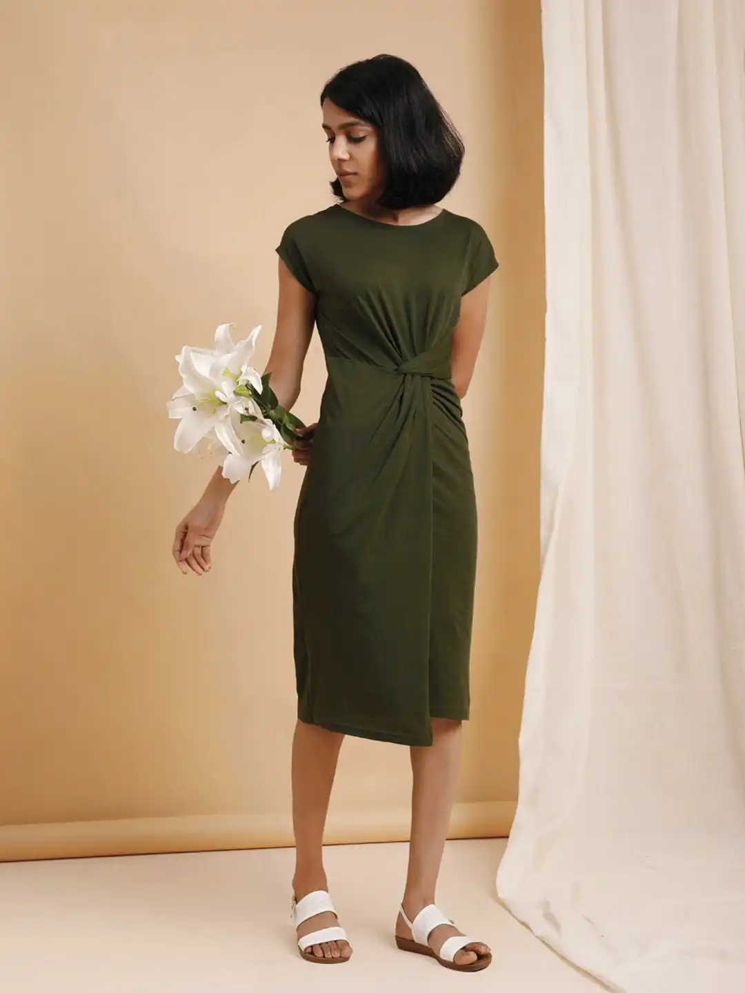 organic cotton bodycon dress Women's Organic Pima Cotton Bodycon Dress Natural Blue / XS