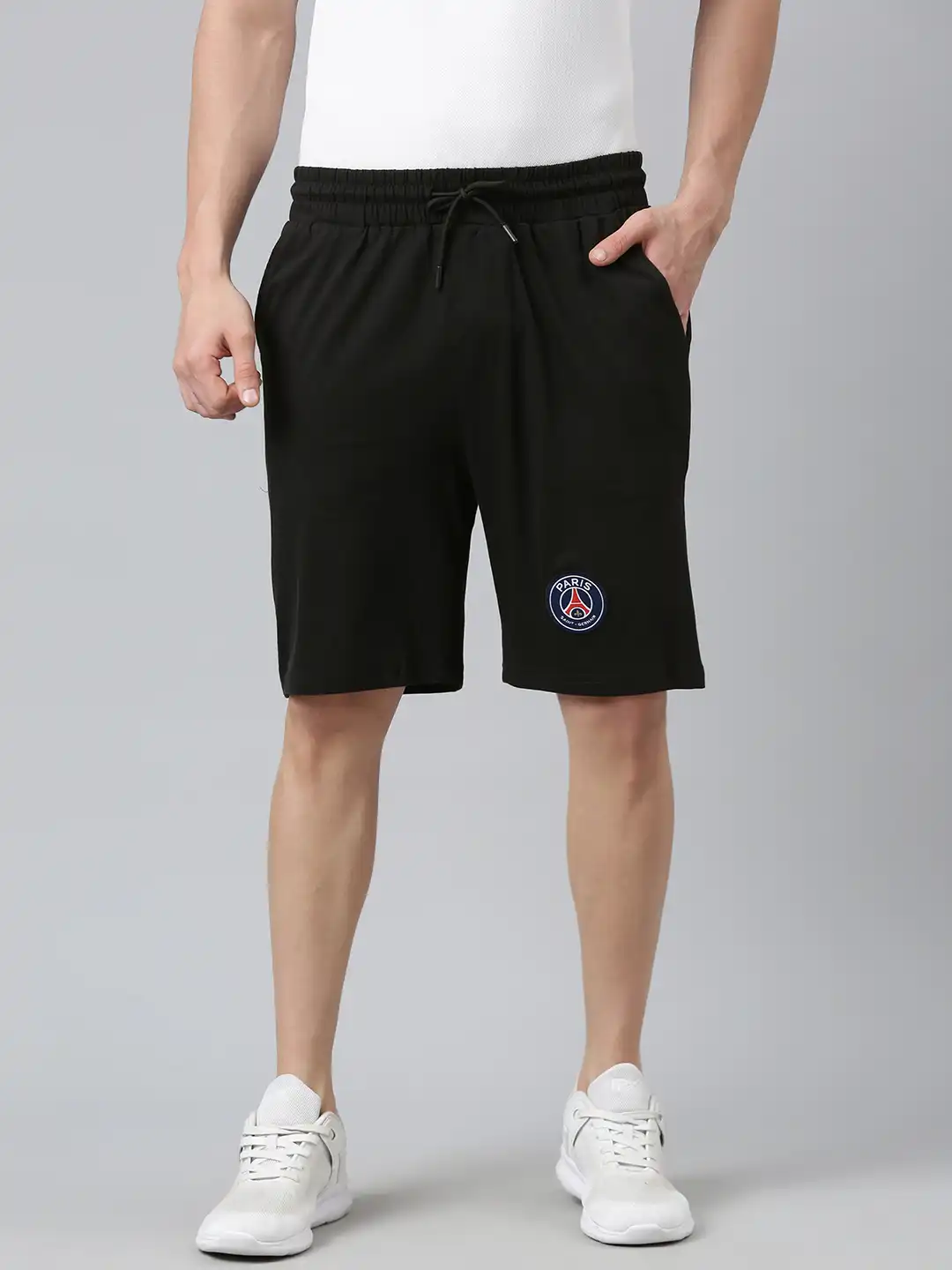 black psg shorts