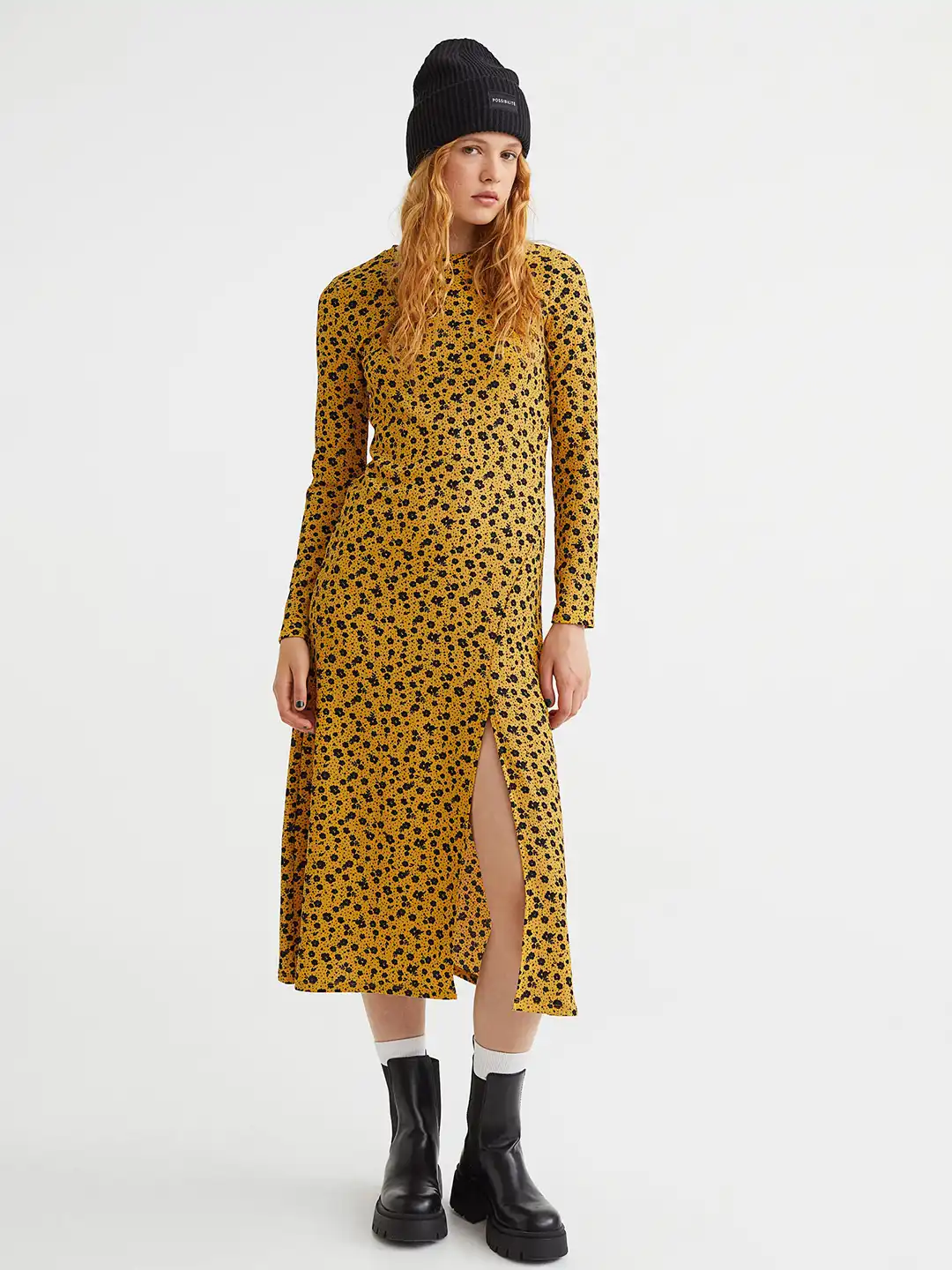 h&m floral knit dress Buy H&M Women Black & White Printed Floral Dress - Dresses for Women 16957398