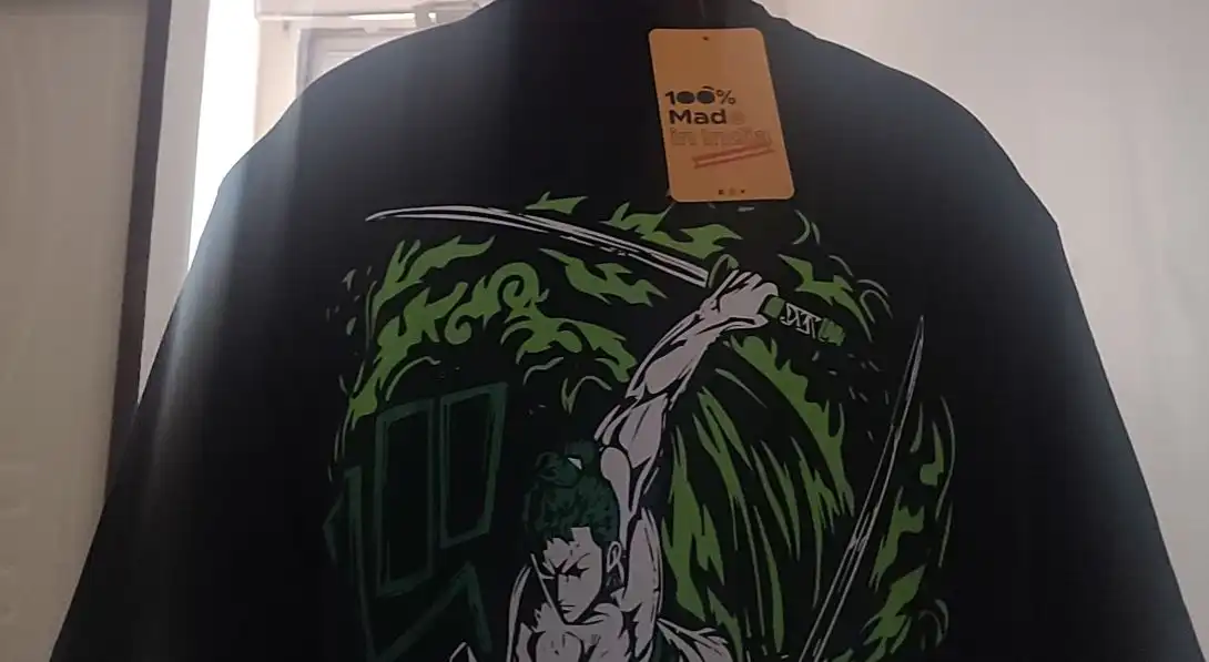 Buy Bewakoof Black Pirate Hunter Zoro Graphic Printed Oversized