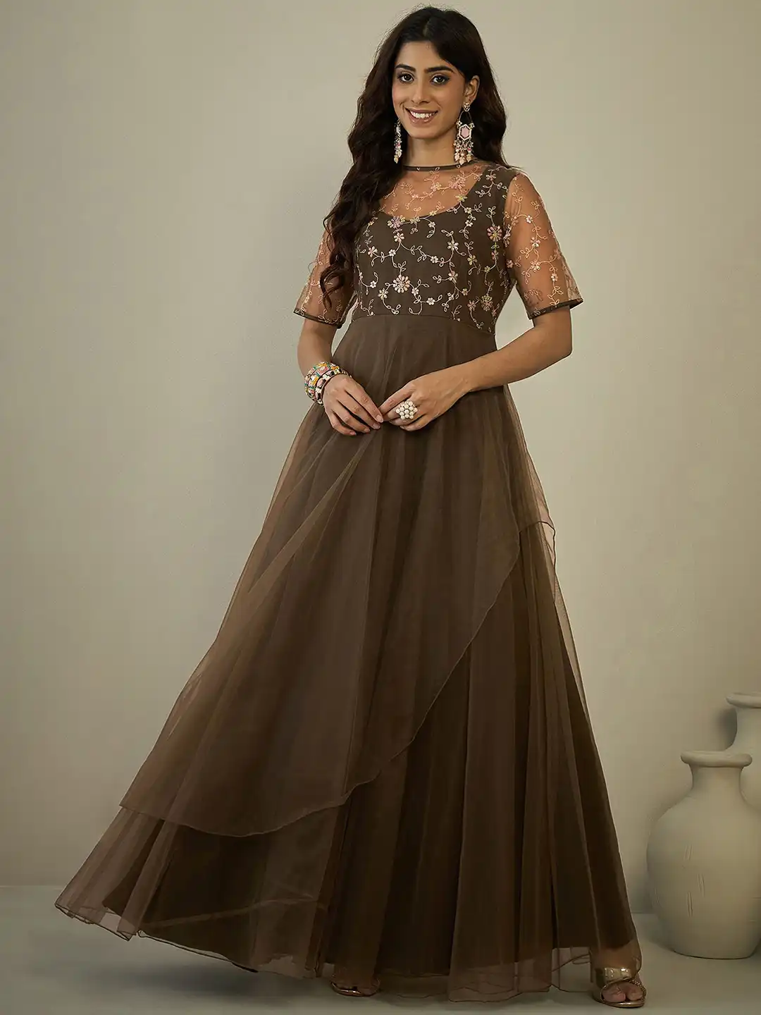 Buy Inddus Floral Embroidered A-Line Maxi Ethnic Dresses - Ethnic Dresses for Women 30659051 | Myntra Buy Inddus Floral Embroidered A-Line Maxi Ethnic Dresses - Ethnic Dresses for Women 30659051 | Myntra