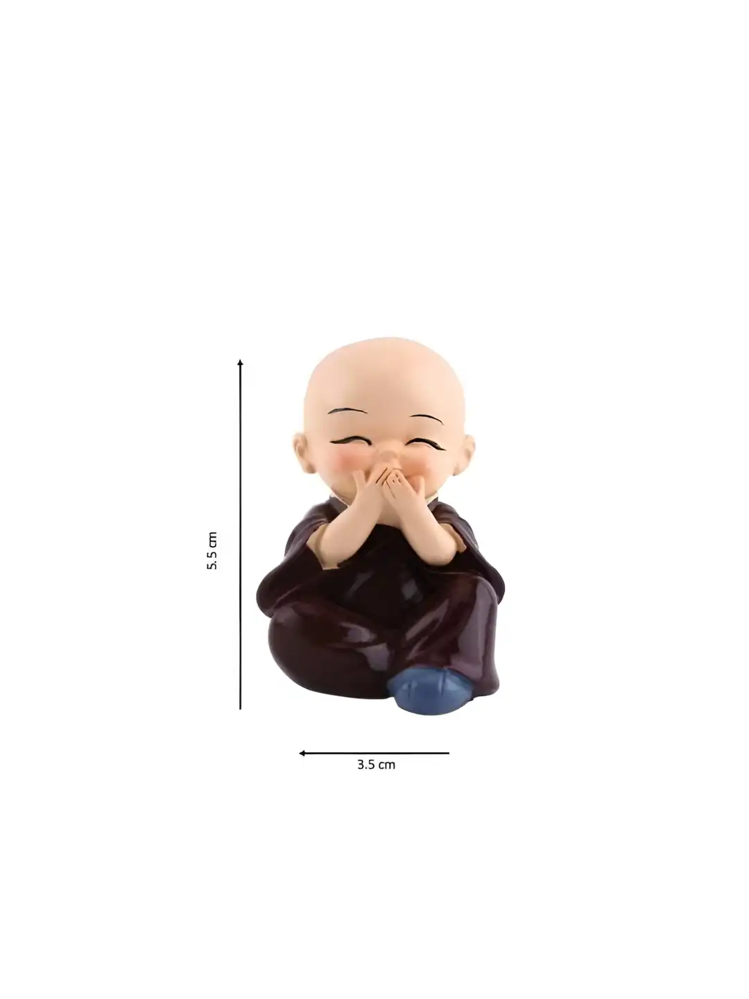 置物 M Buy Quace Baby Monk Blue Ceramic Glossy Living Room Set of 4 Tiny