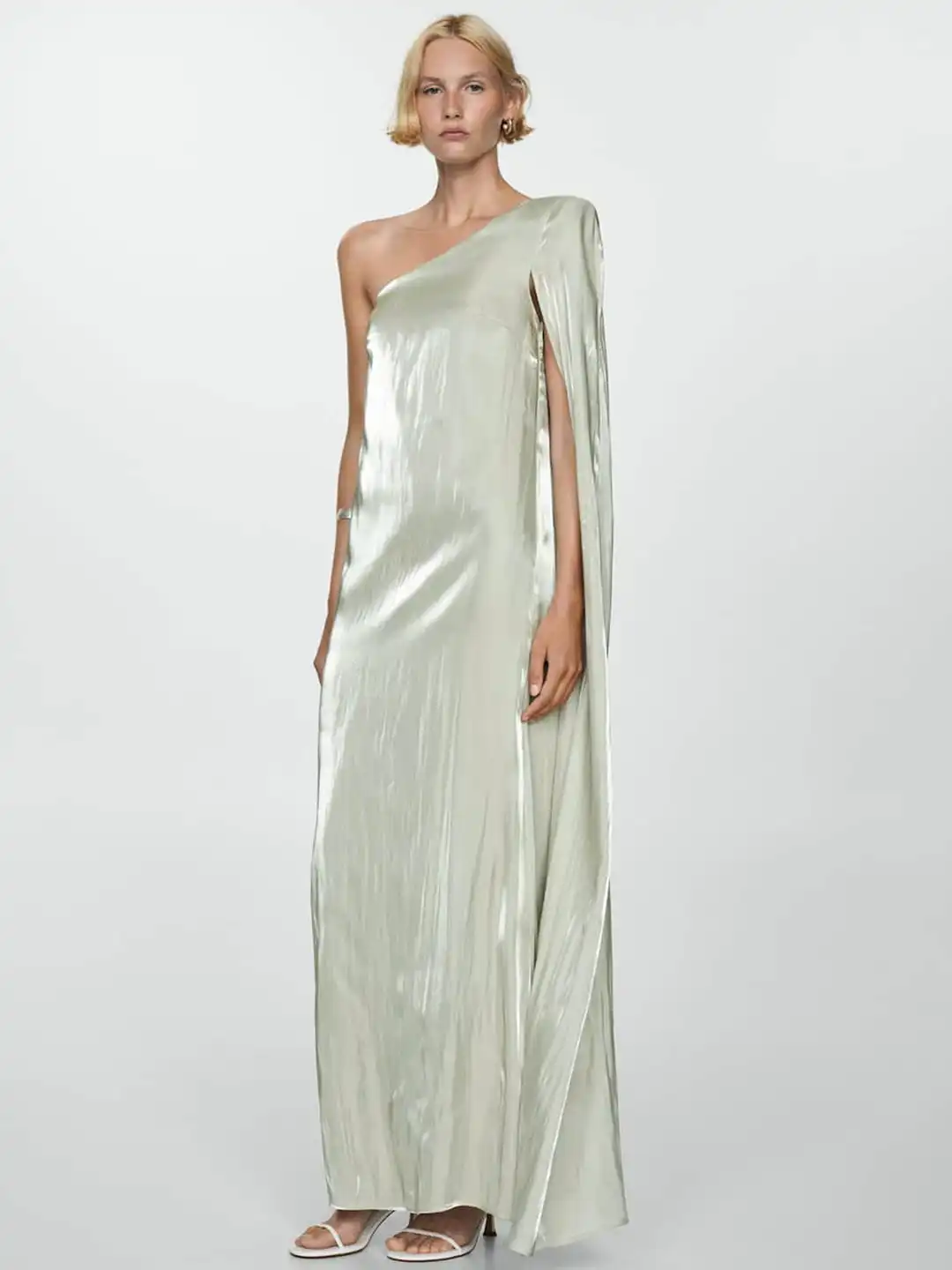 mango silver dress Lurex dress with openwork details - Women