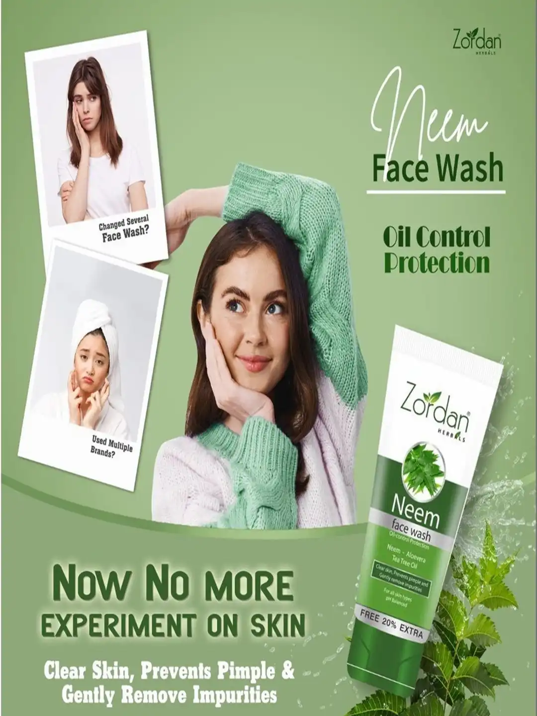 Buy ZORDAN Set Of 2 Herbal Neem Face Wash - 120 ml Each - Face