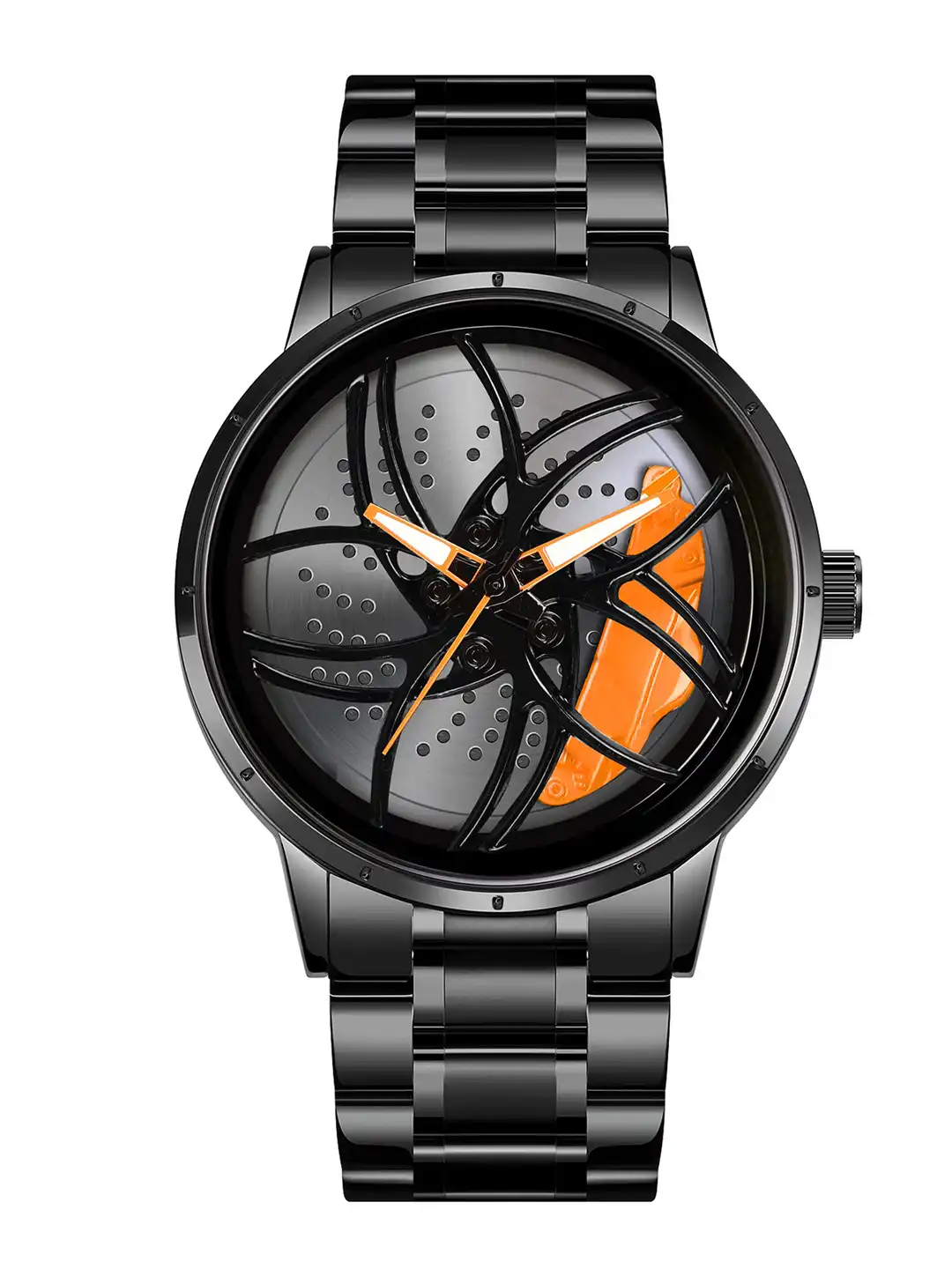その他 0711-07 ke Buy IIK COLLECTION Men Round Car Wheel Dial With Spinning Car Rim