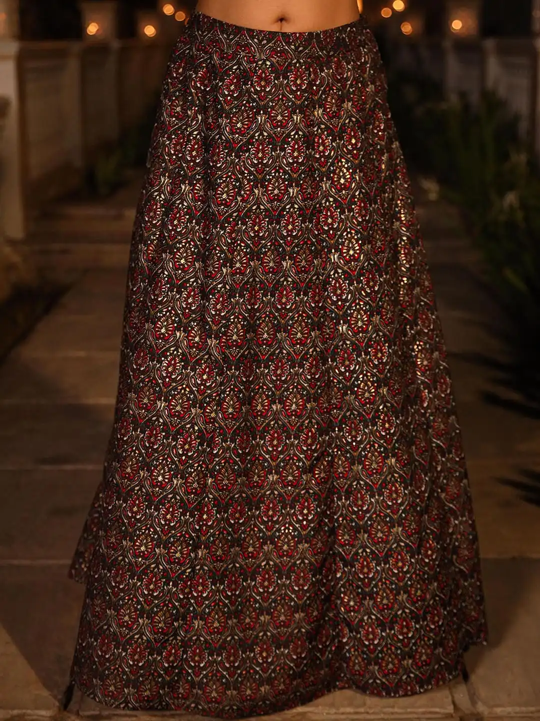 Buy Juniper The Rekha Chitra Embroidered Top & Maxi Skirt - Co