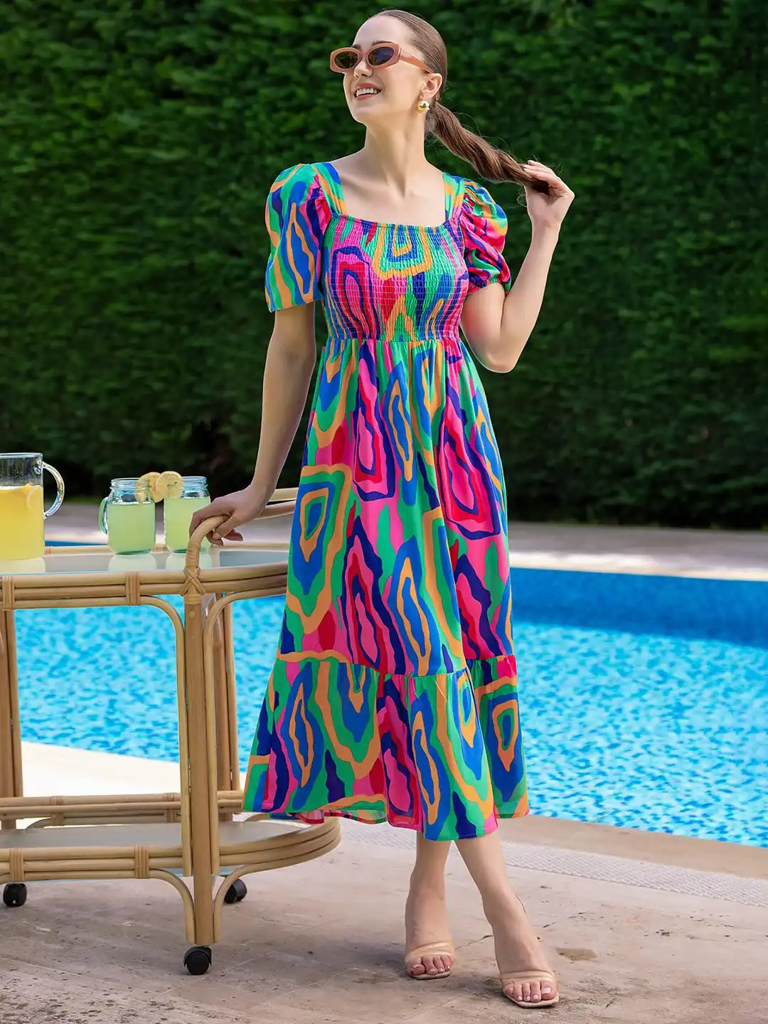 Buy SHEETAL Associates Women Abstract Printed Square Neck Fit & Flare Dress - Dresses for Women 30769684 | Myntra Buy SHEETAL Associates Women Abstract Printed Square Neck Fit & Flare Dress - Dresses for Women 30769684 | Myntra
