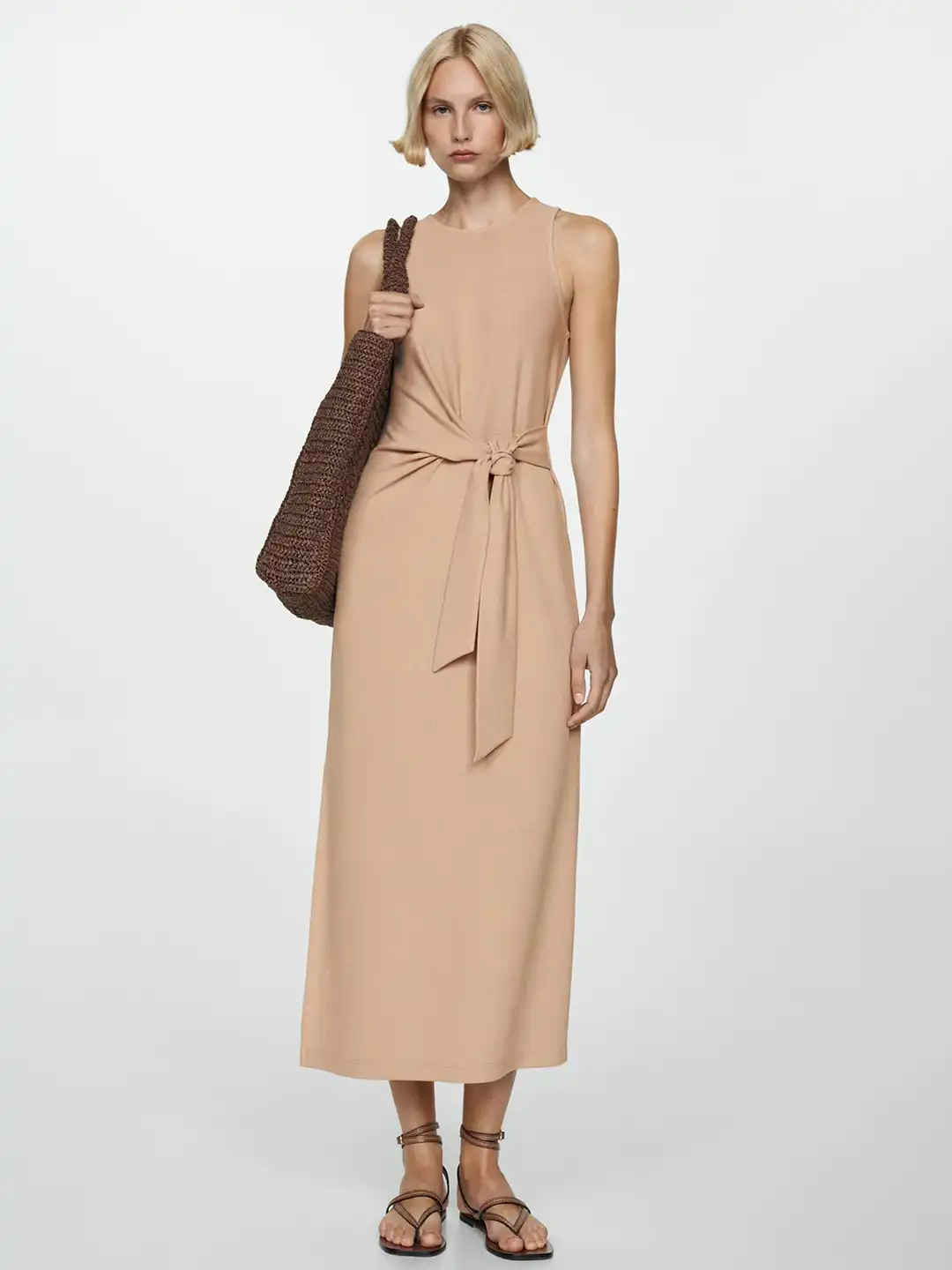 Buy MANGO Bow Knitted A-Line Midi Dress - Dresses for Women 30439913 |  Myntra