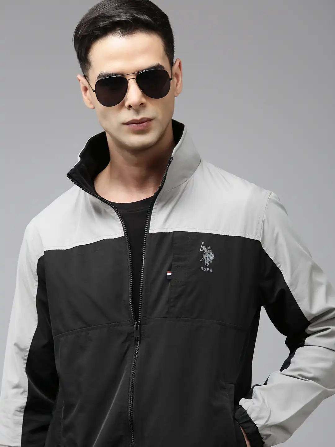 Buy U.S. Polo Assn. Men Colourblocked Windcheater Jacket - Jackets