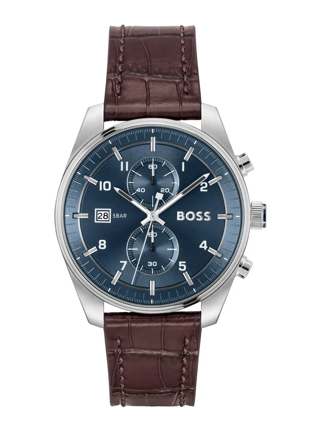 Buy BOSS Men Leather Textured Straps Analogue Watch 1514194