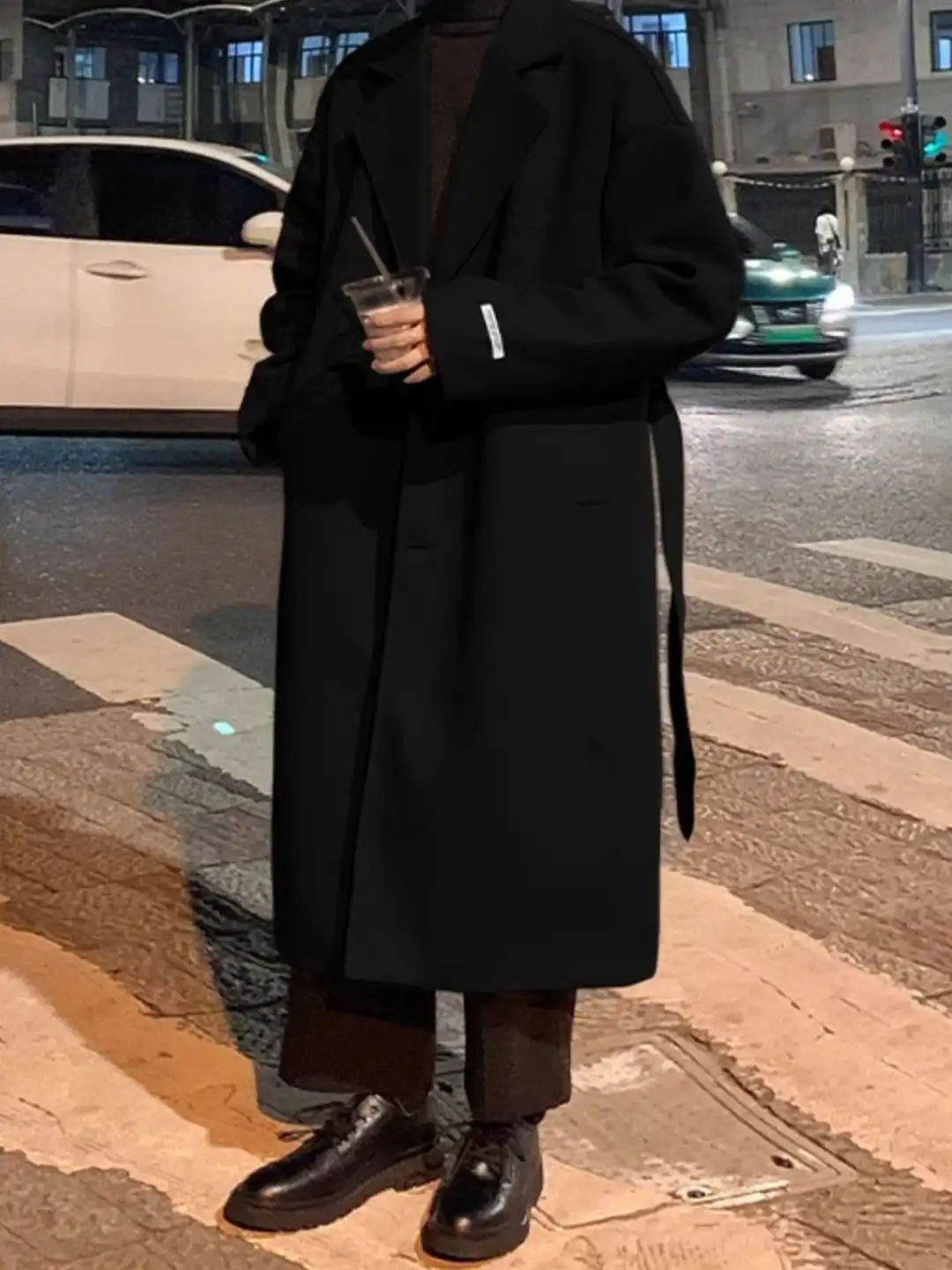 Buy HERE&NOW Men Solid Notched Lapel Collar Overcoat - Coats for