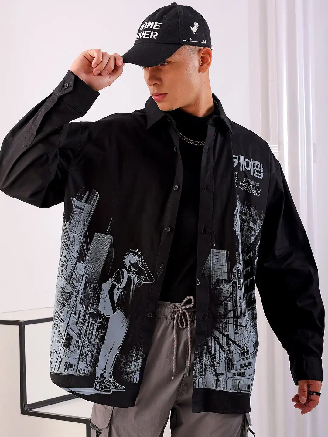 Buy The Indian Garage Co Men Anime Printed Cotton Oversized Boxy