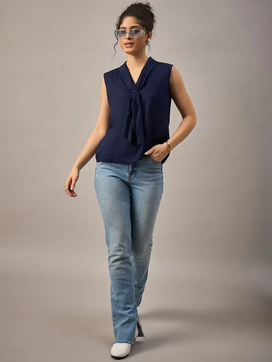 Buy The Roadster Lifestyle Co Front Tie Sleeveless Tops - Tops for