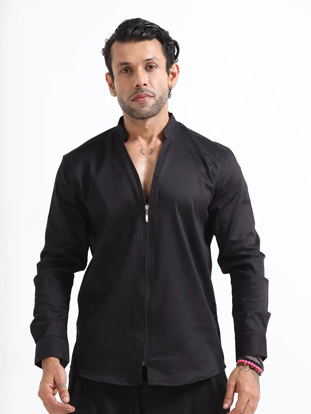 Buy Italian Colony Men Zip Up Casual Shirt - Shirts for Men