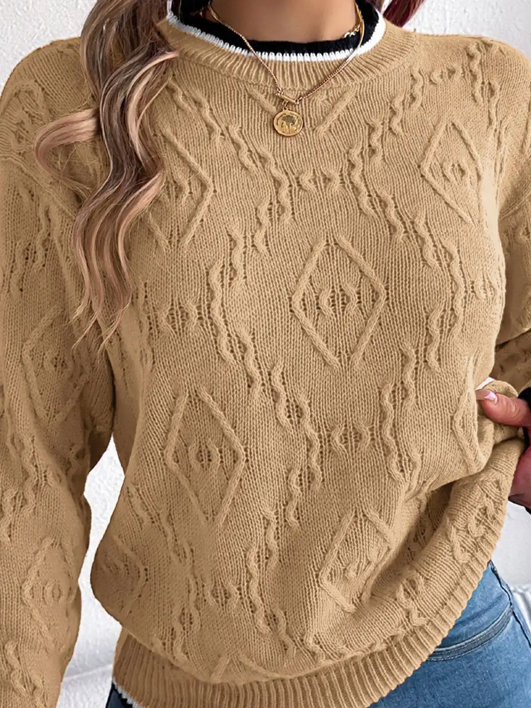 Buy StyleCast x Revolte Women Cable Knit Pullover - Sweaters for