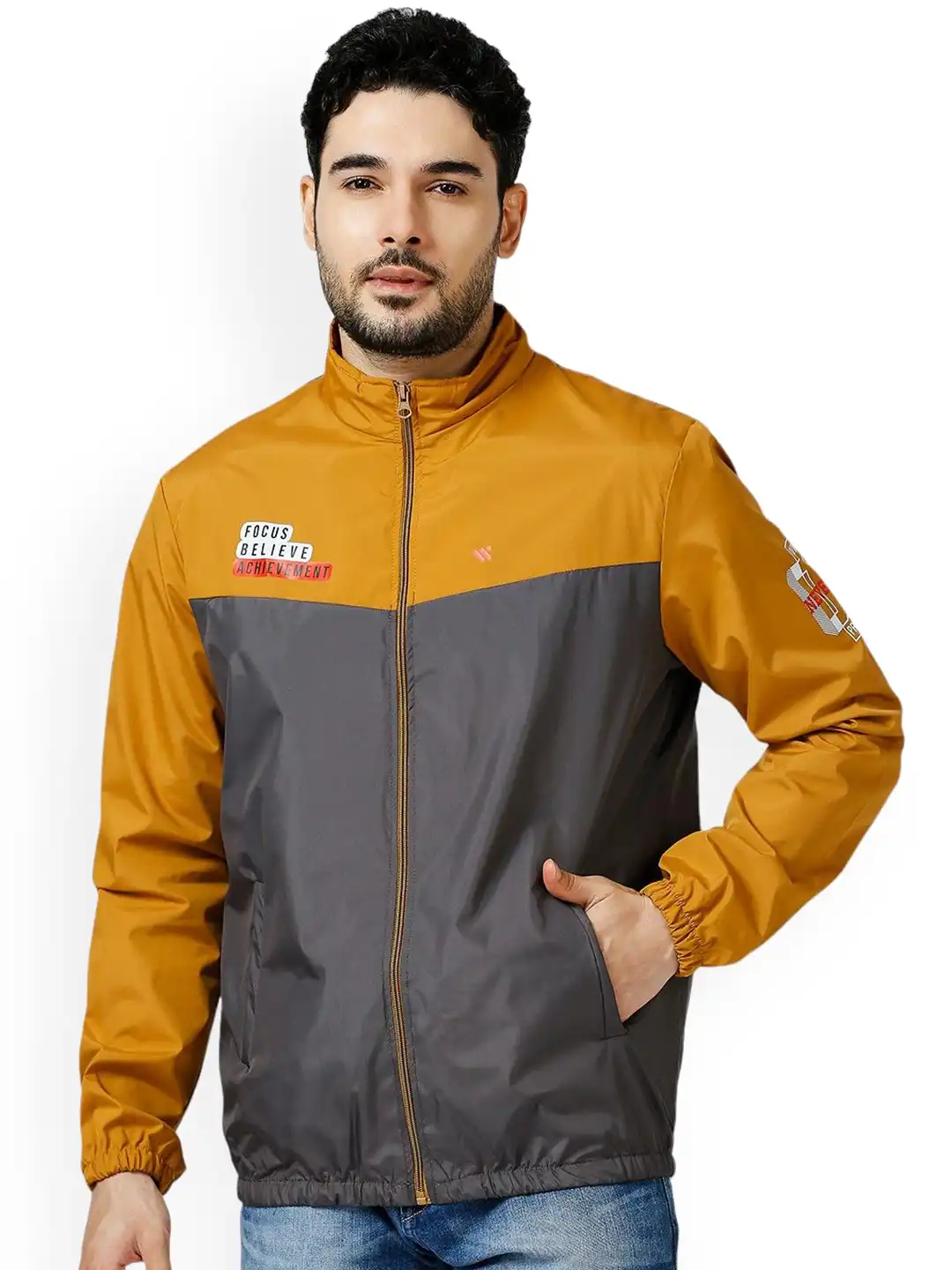 Buy Zeel Men Windcheater Bomber with Embroidered Jacket - Jackets