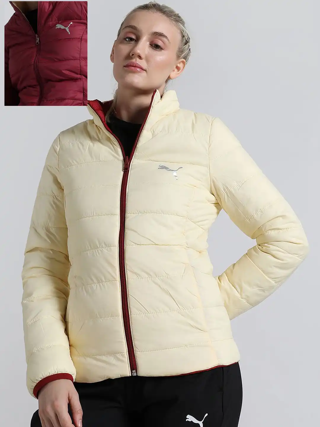 Sweat Jacket Puma Retro Quilted Jacket Buy Puma Women Reversible Padded Jacket Jackets For Women 31636341  Myntra