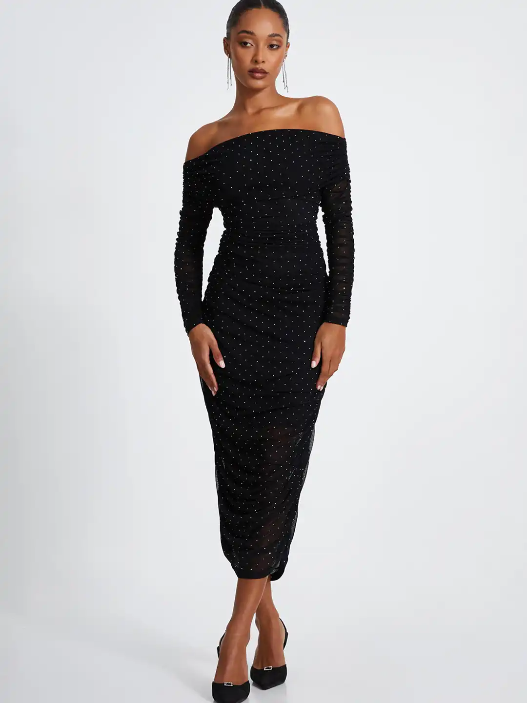 off the shoulder tee dress Tea-Length Off-Shoulder Homecoming Dress with Glitter Gold / 6