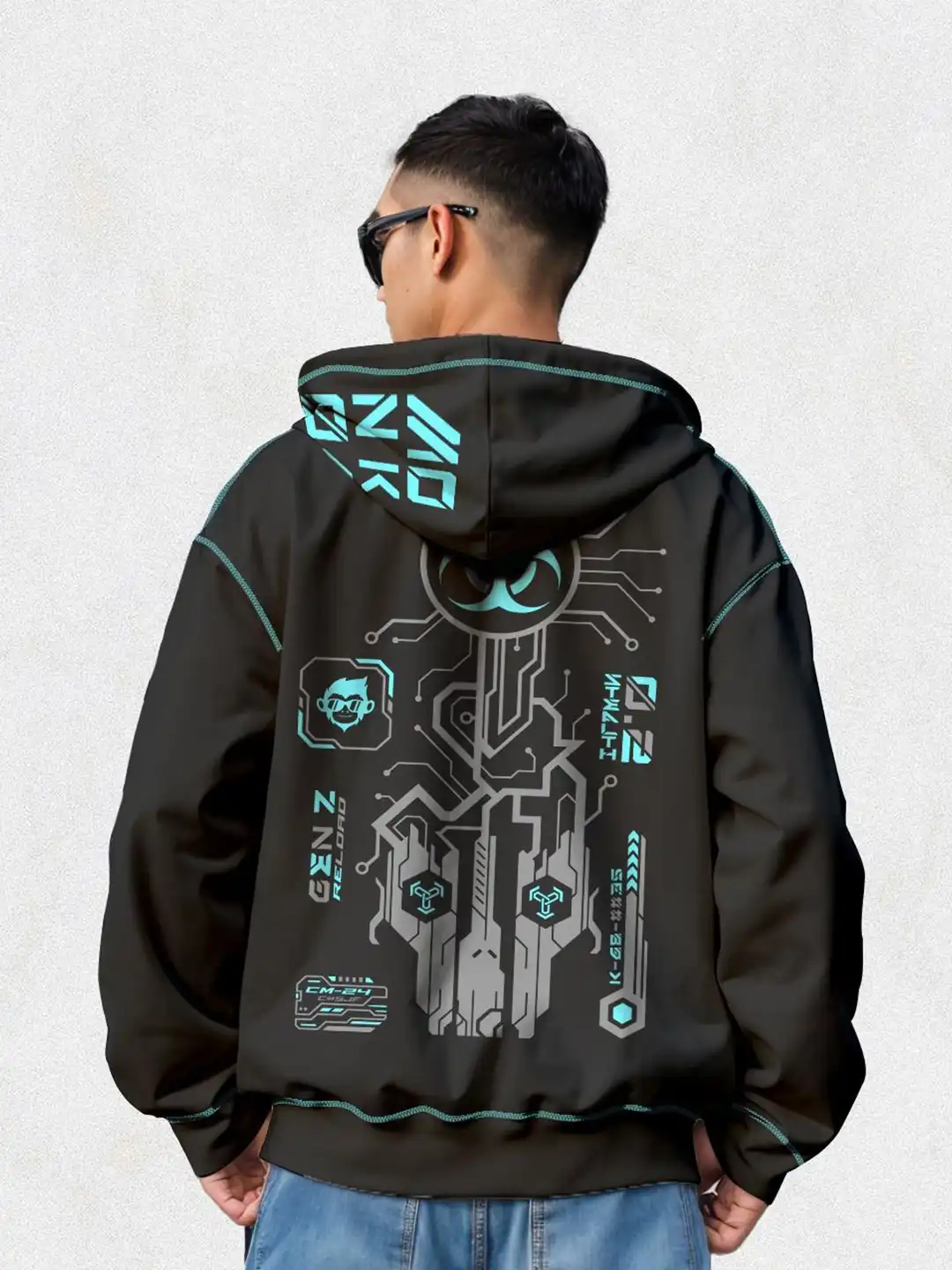 ØMI INFINITY MOON Hoodie Lサイズ Buy Crazymonk Printed Anime Gen Z Punk Oversized Fit Hooded