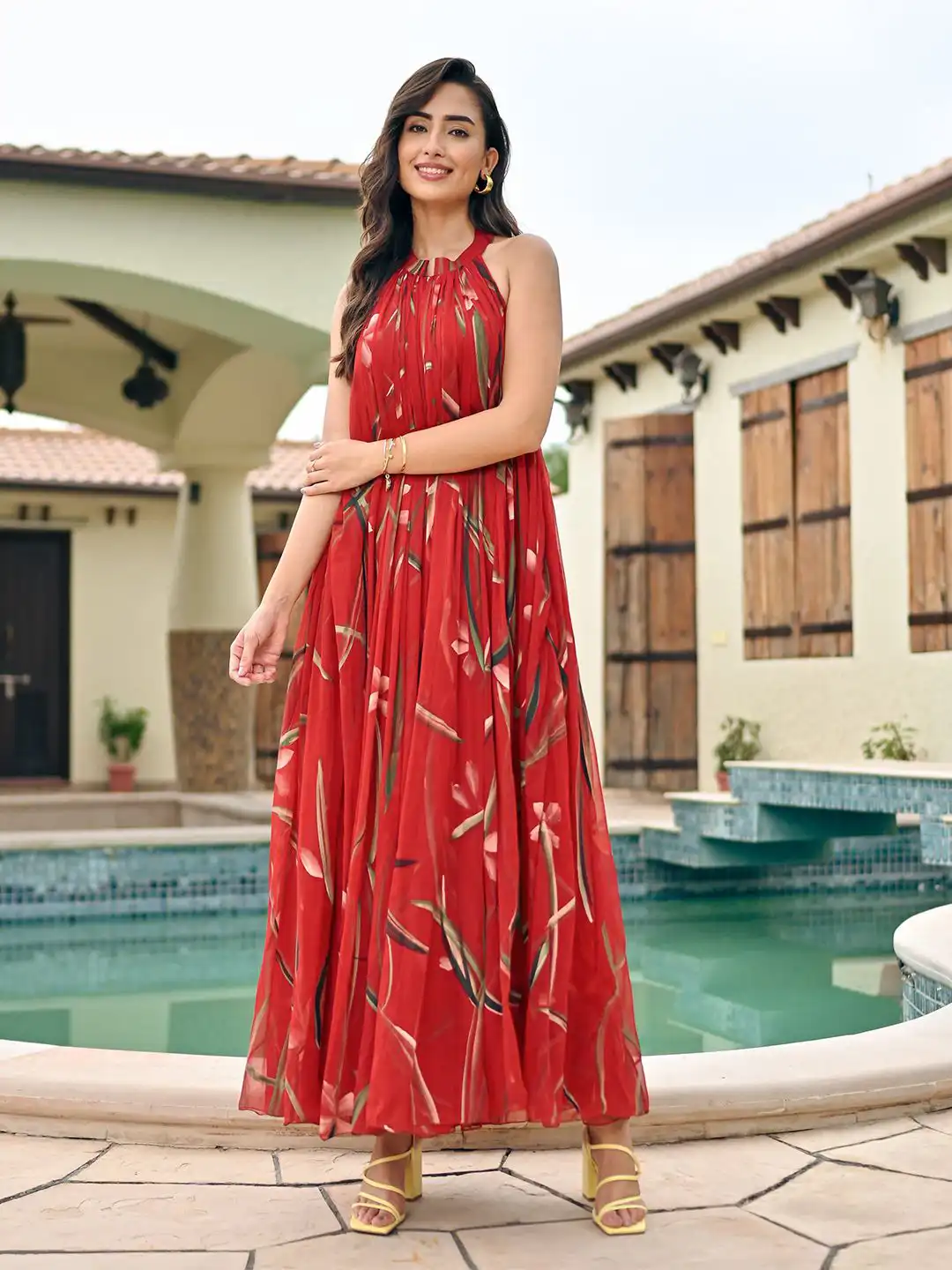 Buy DressBerry Floral Print Georgette Maxi Dress - Dresses for Women 31800012 | Myntra Buy DressBerry Floral Print Georgette Maxi Dress - Dresses for Women 31800012 | Myntra